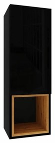 IZUMI 3 magasfényű fekete polcos függesztett fali szekrény, 105 BL