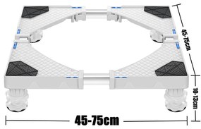 [en.casa] Mosógép-emelvény Marklohe 4 tartólábbal 300 Kg fehér