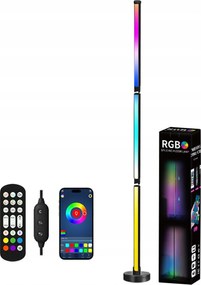 Álló Padló Lámpa Rgb Zene Fekete Sarok Távirányító +Alkalmazás