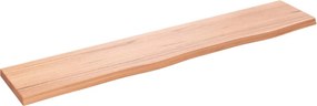 vidaXL világosbarna kezelt tömör tölgyfa fali polc 100x20x2 cm