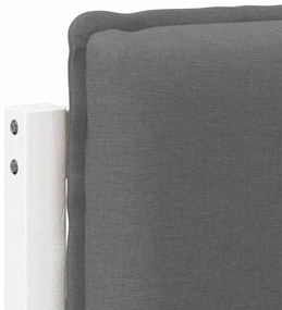 Kárpitozott fejtámla fejtámlával Fehér és világosszürke 150 cm