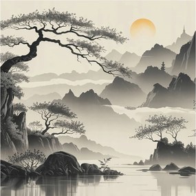 Divatos Flizelin Fali Tapéta Furnér Keleti táj 250x250 Ragasztó