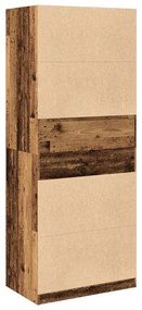 antik fa színű szerelt fa ruhásszekrény 80 x 50 x 200 cm
