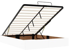 Ottomán ágykeret matrac nélkül fehér 140x190 cm műbőr