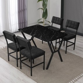 Dubai étkezőgarnitúra, antracit-fekete, 110 cm