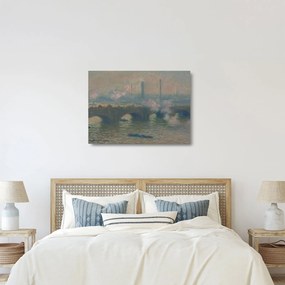 Üveg kép - Claude Monet, Waterloo Bridge, Gray Day, reprodukciók (70x50 cm)