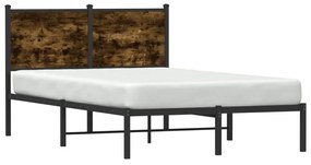 füstös tölgy színű fém ágykeret matrac nélkül 120 x 190 cm