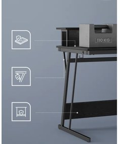 SOLEA-X fekete íróasztal háttérvilágítással