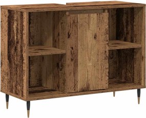 vidaXL Fürdőszoba Székény polcokkal Öreg fa 80 x 33 x 60 cm Faanyag