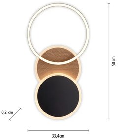 Leuchten Direkt 14116-78 -LED Mennyezeti lámpa SEVENT LED/25,5W/230V fekete/barna