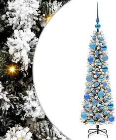 vidaXL Mű karácsonyfa 150 LED-del Fehér 120 cm PVC és Fém és Műanyag