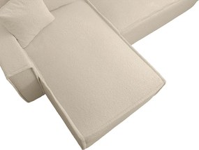 SMART BOUCLE L alakú kihúzható, megfordítható sarokkanapé 232x143 cm, krém