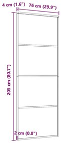 Fekete alumínium és ESG üveg tolóajtó 76 x 205 cm