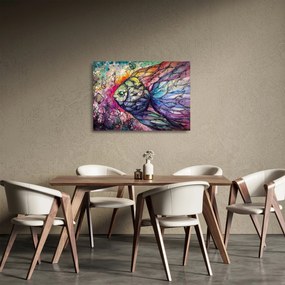 Kép - színes hal (üvegen) (70x50 cm)