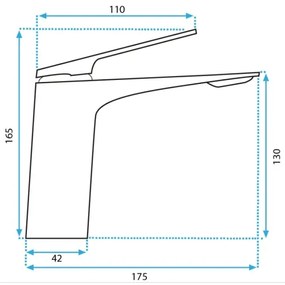 REA-B2703 - AVALON mosdócsaptelep, 16,5 cm, szálcsiszolt arany