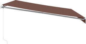 Barna kézzel kihúzható LED-es napellenző 450 x 350 cm