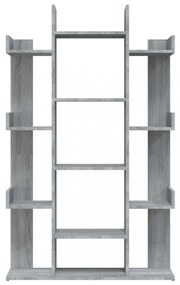 szürke sonoma színű szerelt fa könyvszekrény 86 x 25,5 x 140 cm
