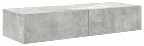 Falipolc fiókokkal betonszürke 100x36x19 cm műszaki fa