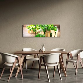 Friss menta képe (órával) (90x30 cm)