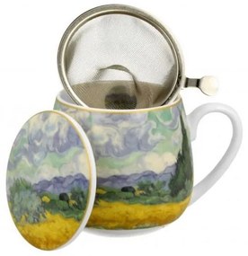 Van Gogh porcelán teás bögre fémszűrővel 430 ml