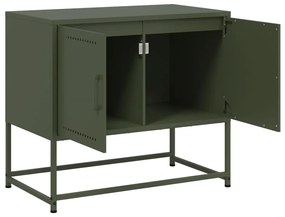 olívazöld acél TV-szekrény 68,5x39x60,5 cm