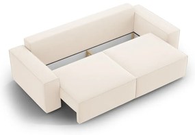 Bézs bársony kinyitható-tárolóhelyes kanapé 247 cm Jodie – Micadoni