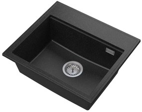 Gamma Modern 5055, 1 rekeszes gránit mosogató 560x500x210 mm, fekete pettyes, GMA-ZM-55-BP