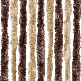 bézs és világosbarna zsenília rovarfüggöny 56 x 200 cm