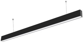 Fekete lineáris felfüggesztett LED-lámpatest, 40W, Premium A fény színe Nappali fehér