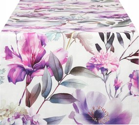 Asztalterítő 40x160 Dekoratív Téglalap alakú Futópad Virágok Lila 9872