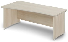 TopOffice ergonomikus asztal 200 x 100 cm, bal, világos akác