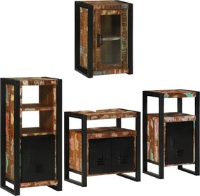 vidaXL Fürdőszoba bútor szett 4 pcs Szilárd újrahasznosított fa