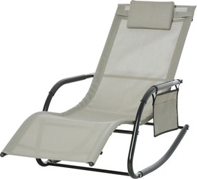 Outsunny Ergonomikus Hinta Szék - Levehető Fejtámasz, Kartámaszok, Tároló Zseb - Világosszürke Fém Epoxi Textilene | Aosom