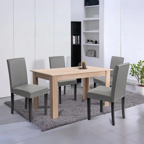 Leon 4+1 étkező garnitúra sonoma tölgy-szürke