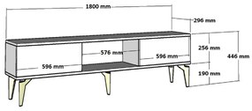 TV asztal/szekrény Vadiki 2 (fehér + ezüst) . 1095404