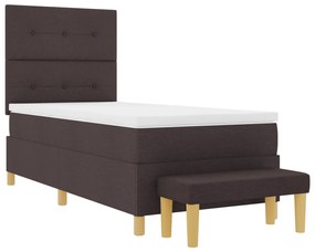 Boxspring Ágy Matrachoz és Padhoz Sötétbarna 100x200 cm Szövet