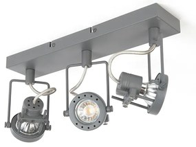 Ipari reflektor szürke 3-lámpás forgatható és dönthető - Suplux