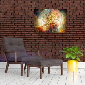 Absztrakt kép fáról (üvegen) (70x50 cm)