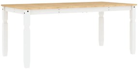 Corona fehér tömör fenyőfa ebédlőasztal 180 x 90 x 75 cm