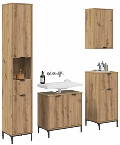 Fürdőszoba bútor szett fiókkal Artisan tölgy Műanyag fa, fém