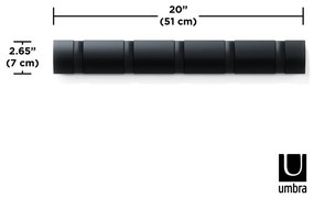 Fekete nyárfa fali fogas Flip – Umbra