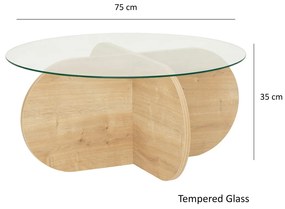 Dohányzóasztal Bubble Sapphire Oak