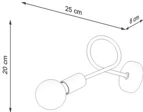Sollux SL.1430 - Fali lámpa LOOP 1xE27/15W/230V fehér