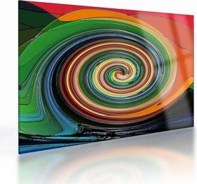 Absztrakt kép - színes spirál (üvegen) (70x50 cm)