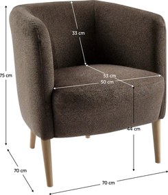 Fotel, barna/bükk, ALIEN