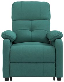 sötétzöld szövet elektromos dönthető fotel