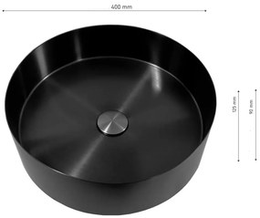 ROUND 40 kerek szatén acél mosdókagyló KLIKK DUGÓVAL