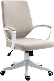 Vinsetto Forgós Irodai Szék Forgatható Íróasztali Szék Karfaival és Magasságában Állítható Felhasználásra 120 kg-ig 62x69x92-100 cm Bézs | Aosom