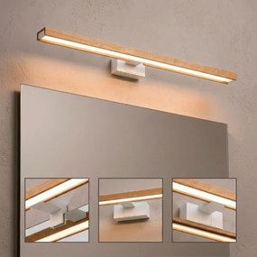 Brilagi - LED fürdőszobai tükörvilágítás 3 az 1-ben WOODY MIRROR LED/15W/230V IP44 fehér/tölgy
