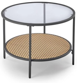 Dakota dohányzóasztal, rattan / fekete